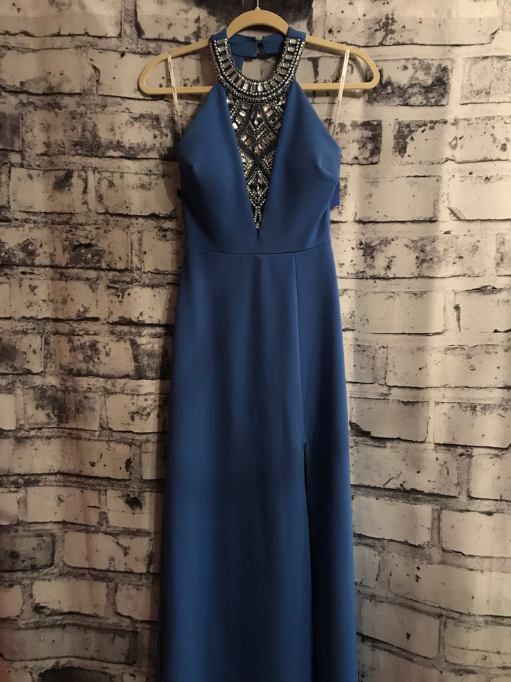 BLUE LONG EVENING GOWN