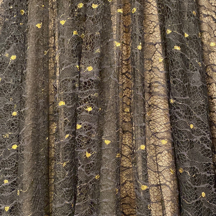 BLACK/GOLD SPARKLY A LINE GOWN