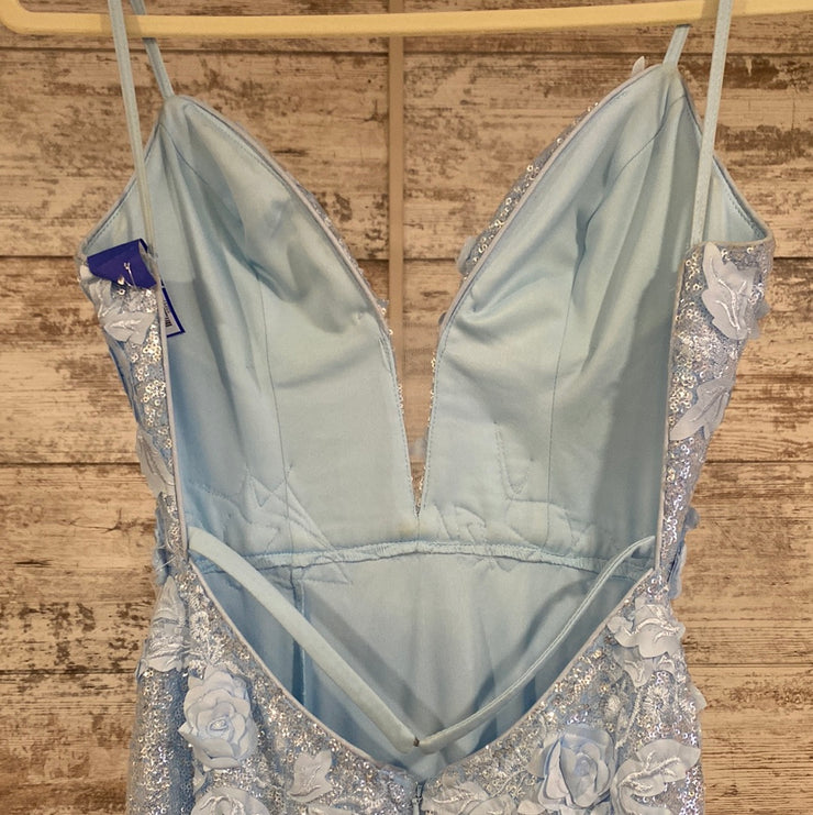BLUE/FLORAL LONG DRESS $750