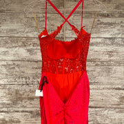 RED FITTED LONG DRESS (NEW)