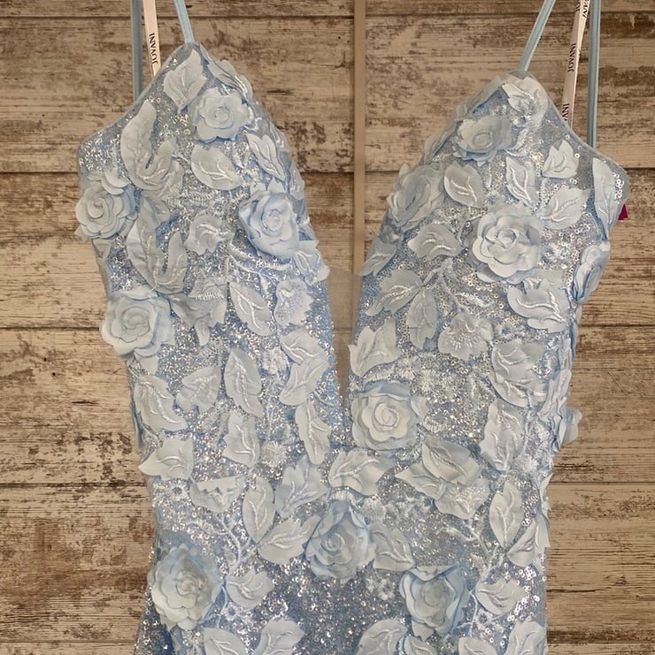 BLUE SPARKLY LONG EVENING GOWN