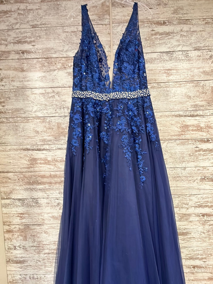 NAVY FLORAL A LINE/PRINCESS