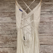 WHITE SPARKLY LONG EVENING GOW