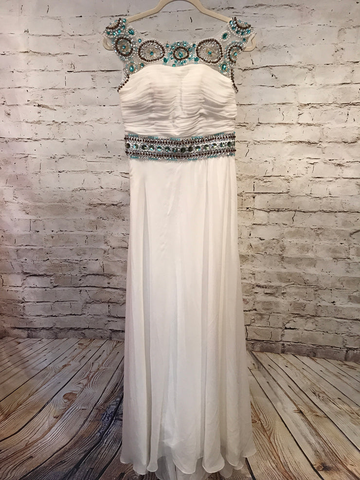 WHITE LONG EVENING GOWN