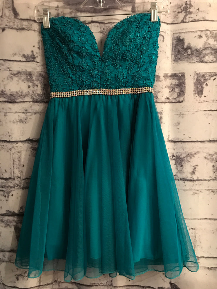 TEAL LACE SHORT DRESS