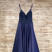 NAVY A LINE GOWN
