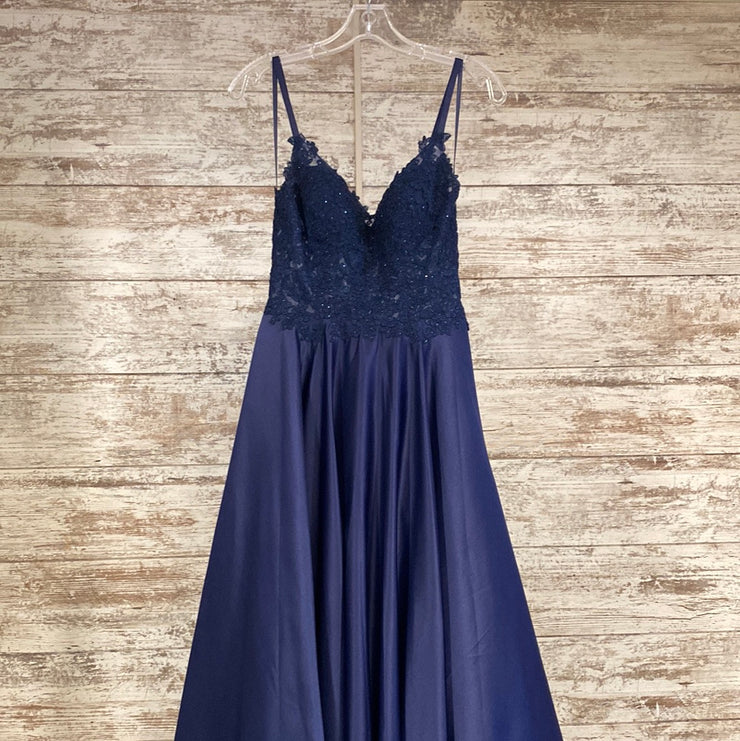 NAVY A LINE GOWN