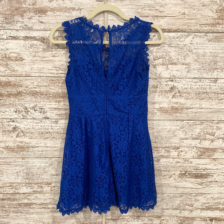ROYAL BLUE LACE SHORT DRESS
