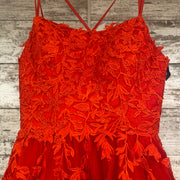 RED/FLORAL A LINE GOWN