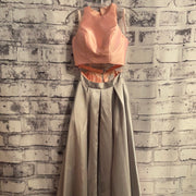 PINK/GRAY 2 PC.GOWN SET NEW