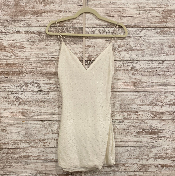 WHITE FULL SEQUIN SHORT DRESS