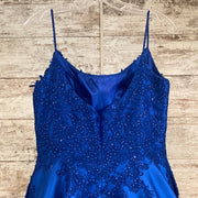 ROYAL BLUE A LINE GOWN