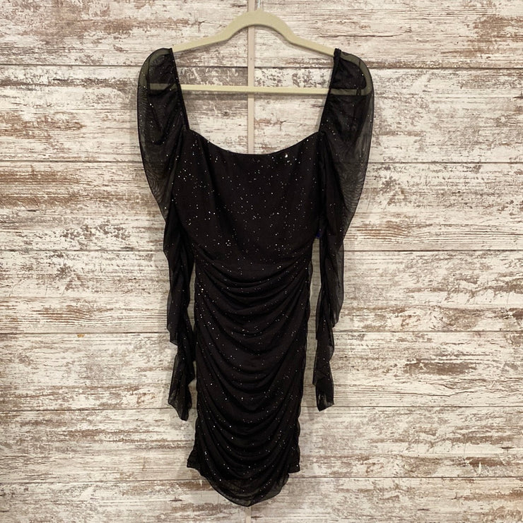 BLACK SPARLY SHORT DRESS