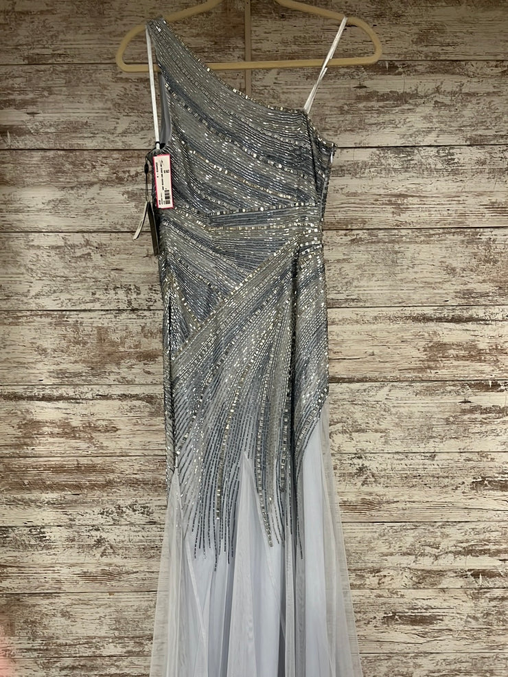 GRAY BEADED LONG DRESS (NEW)