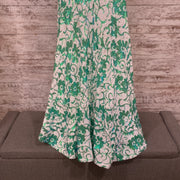 GREEN/WHITE LONG DRESS $850