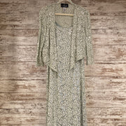 GREEN LACE 2 PC. LONG DRESS
