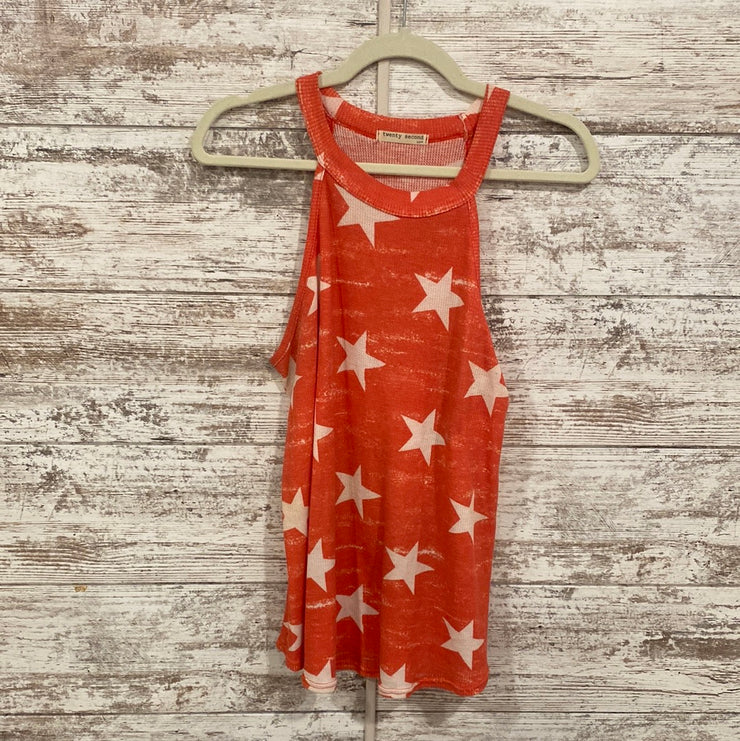 RED/WHITE STARS SLEEVELESS TOP