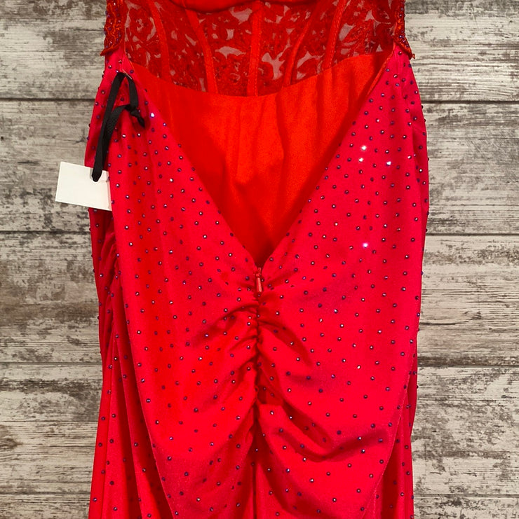 RED FITTED LONG DRESS (NEW)