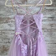 LAVENDER/FLORAL A LINE GOWN