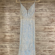 BLUE SPARKLY LONG EVENING GOWN