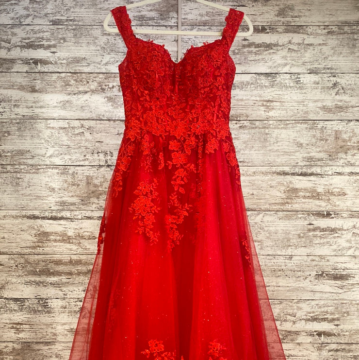 RED A LINE GOWN