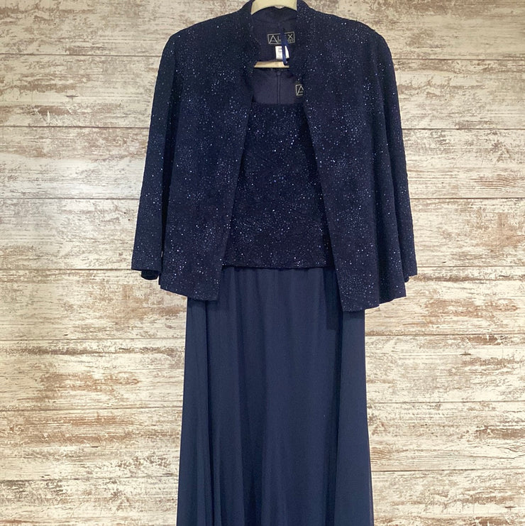 NAVY 2 PC. LONG DRESS SET