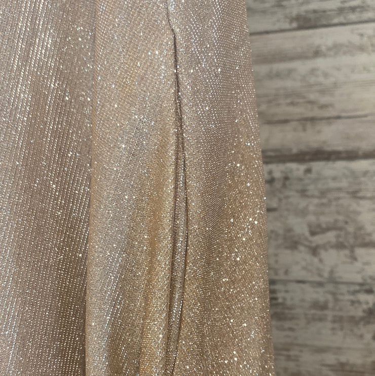 GOLD SPARKLY A LINE GOWN