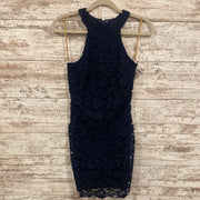 NAVY LACE SHORT DRESS