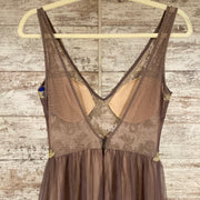 TAN/GOLD A LINE GOWN