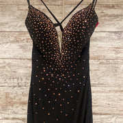 BLACK/GOLD GEM LONG DRESS