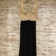 BLACK/GOLD LONG EVENING GOWN
