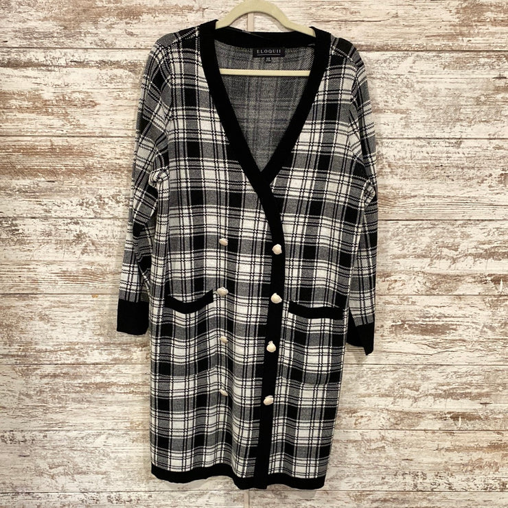 BLACK/WHITE PLAID JACKET (NEW)