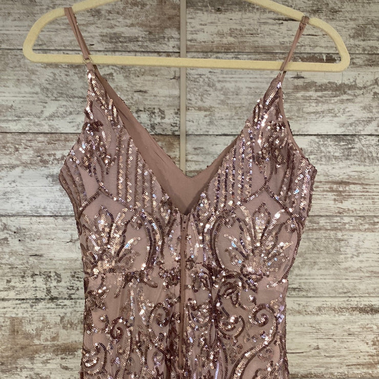 BLUSH SPARKLY LONG DRESS