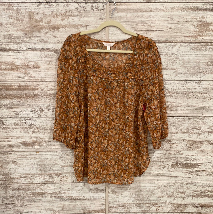 TAN/FLORAL TOP