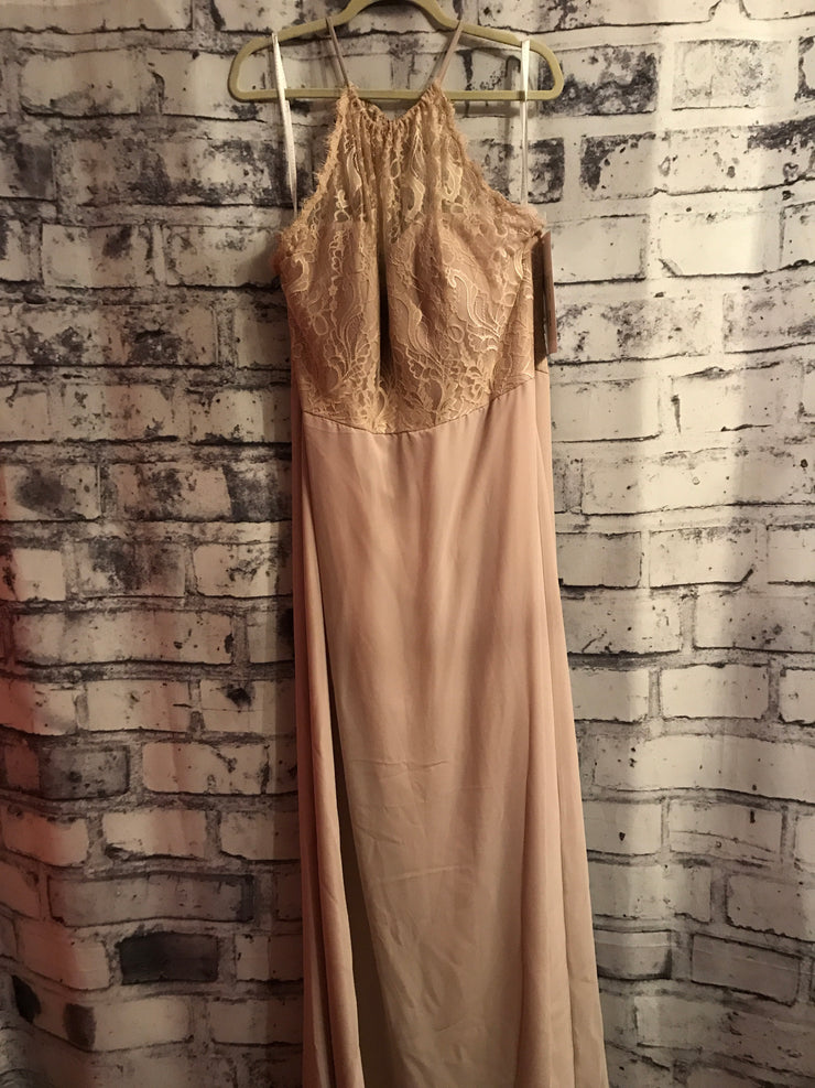 TAN LACE LONG GOWN (NEW)