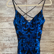 BLUE/BLACK LONG EVENING GOWN