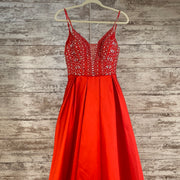 RED A LINE GOWN