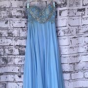 BLUE BEADED TOP LONG GOWN