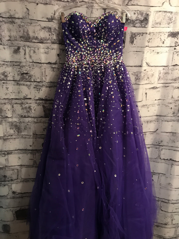 PURPLE BEADED PRINCESS GOWN