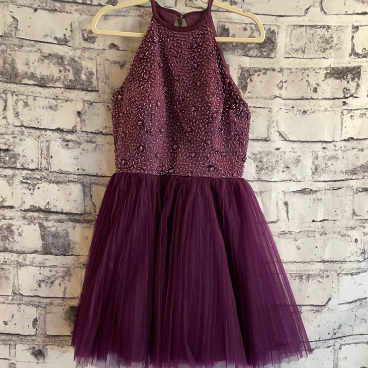 PURPLE BEADED SHORT DRESS