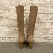 TAN SUEDE WEDGE BOOTS