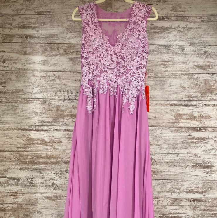 PURPLE/FLORAL LONG DRESS