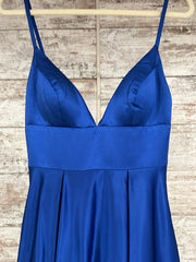 ROYAL BLUE A LINE GOWN