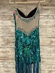 TURQUOISE FRINGE DRESS