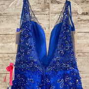 ROYAL BLUE A LINE GOWN