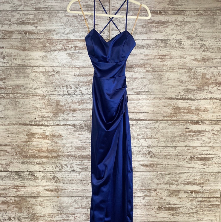 NAVY LONG EVENING GOWN