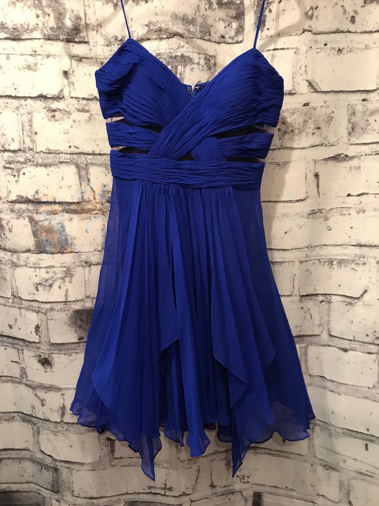 ROYAL BLUE SILK SHORT DRESS