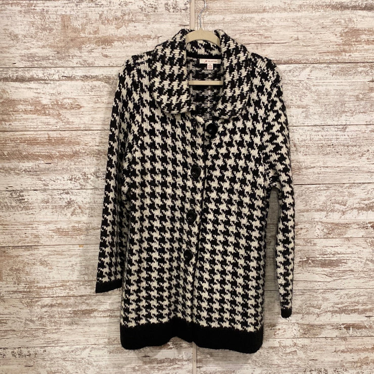 BLACK/WHITE HOUNDSTOOTH COAT