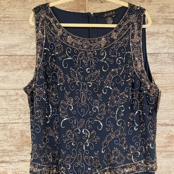 NAVY LONG EVENING GOWN