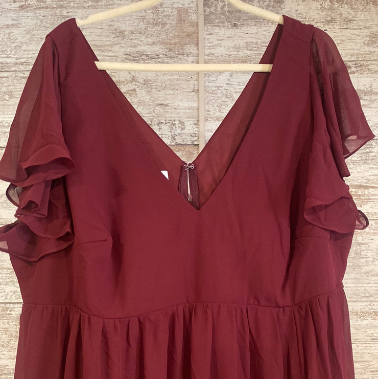 BURGUNDY LONG EVENING GOWN-NEW